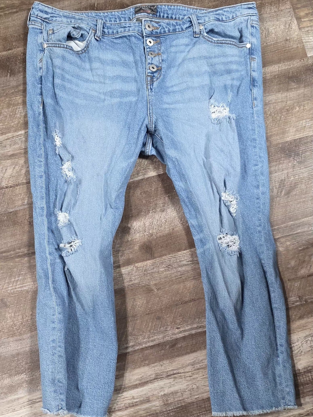 Torrid Light Blue Distressed Boyfriend Jeans Size 20